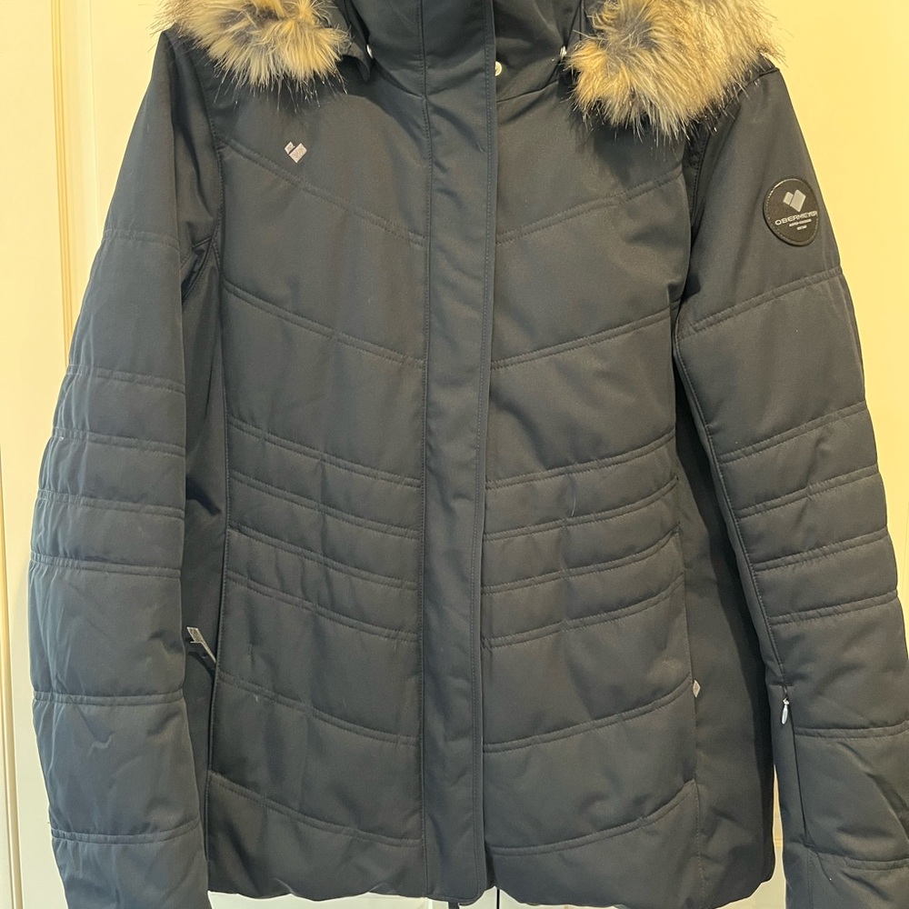 Obermeyer Women's Black Ski Jacket with Faux Fur Hood